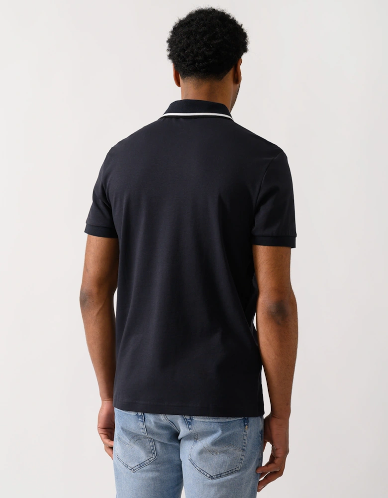 BOSS Green Paddy Mens Slim-Fit Polo Shirt in Interlock Cotton  - Dark Blue 402