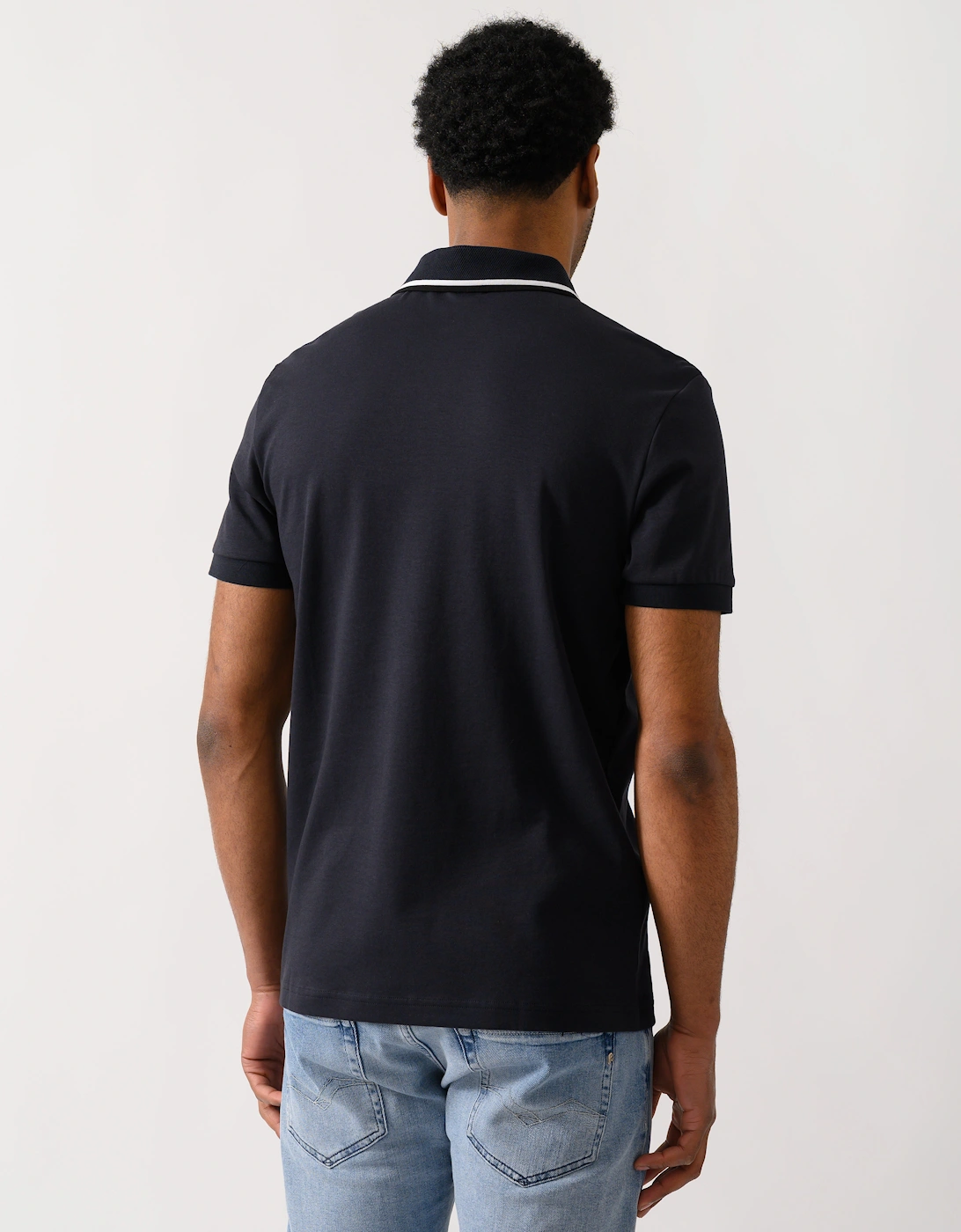 BOSS Green Paddy Mens Slim-Fit Polo Shirt in Interlock Cotton  - Dark Blue 402