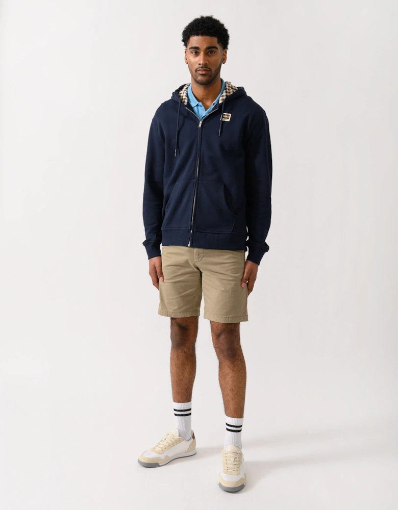 Aquascutum Mens Full Zip Badge Hoodie - Navy 11