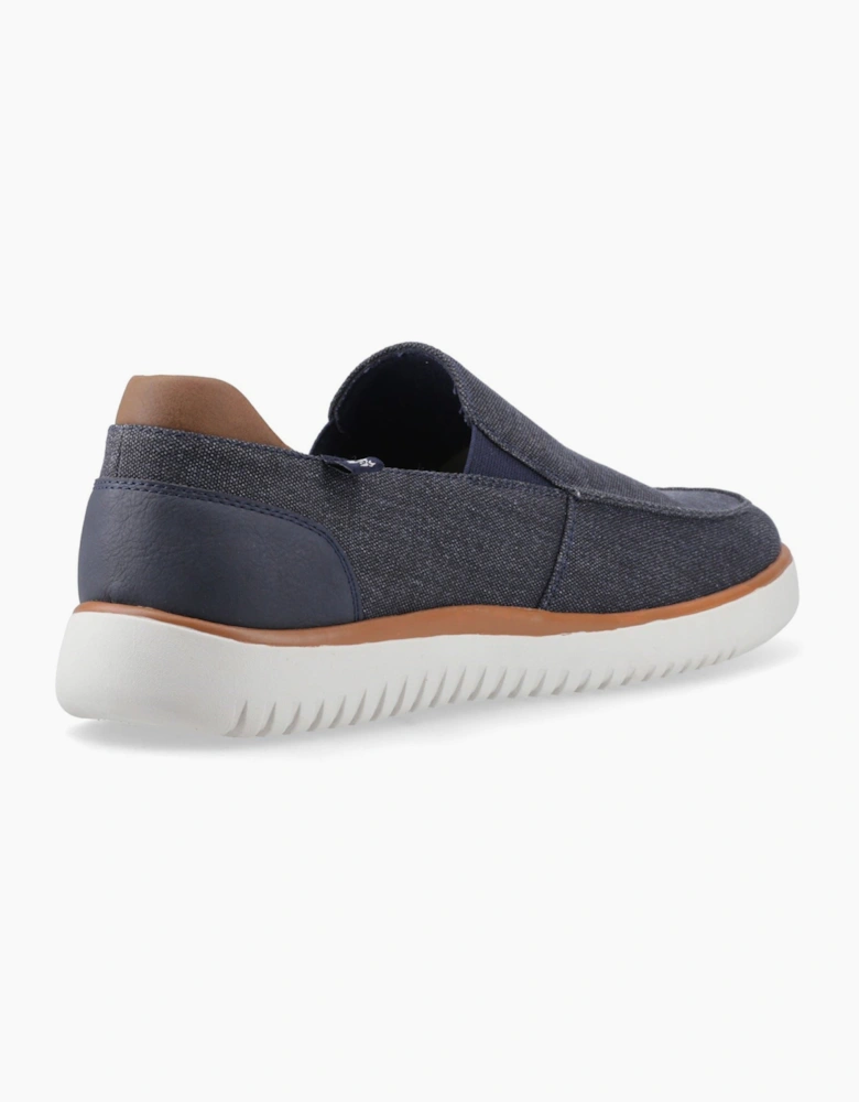 Hush Puppies Damon Slip on Textile Men's Navy Loafers