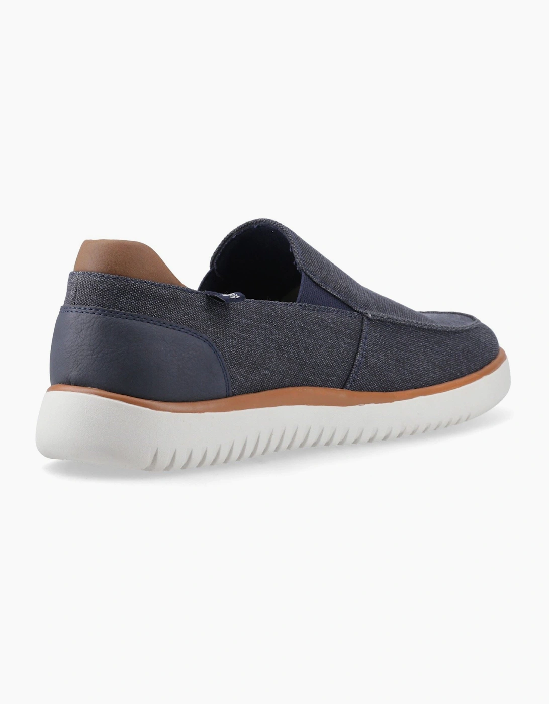 Hush Puppies Damon Slip on Textile Men's Navy Loafers