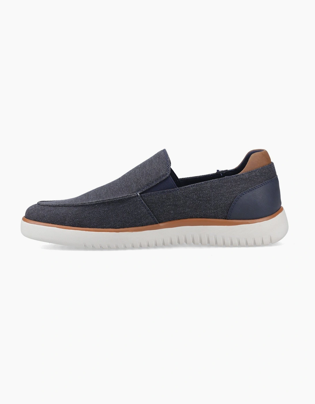 Hush Puppies Damon Slip on Textile Men's Navy Loafers