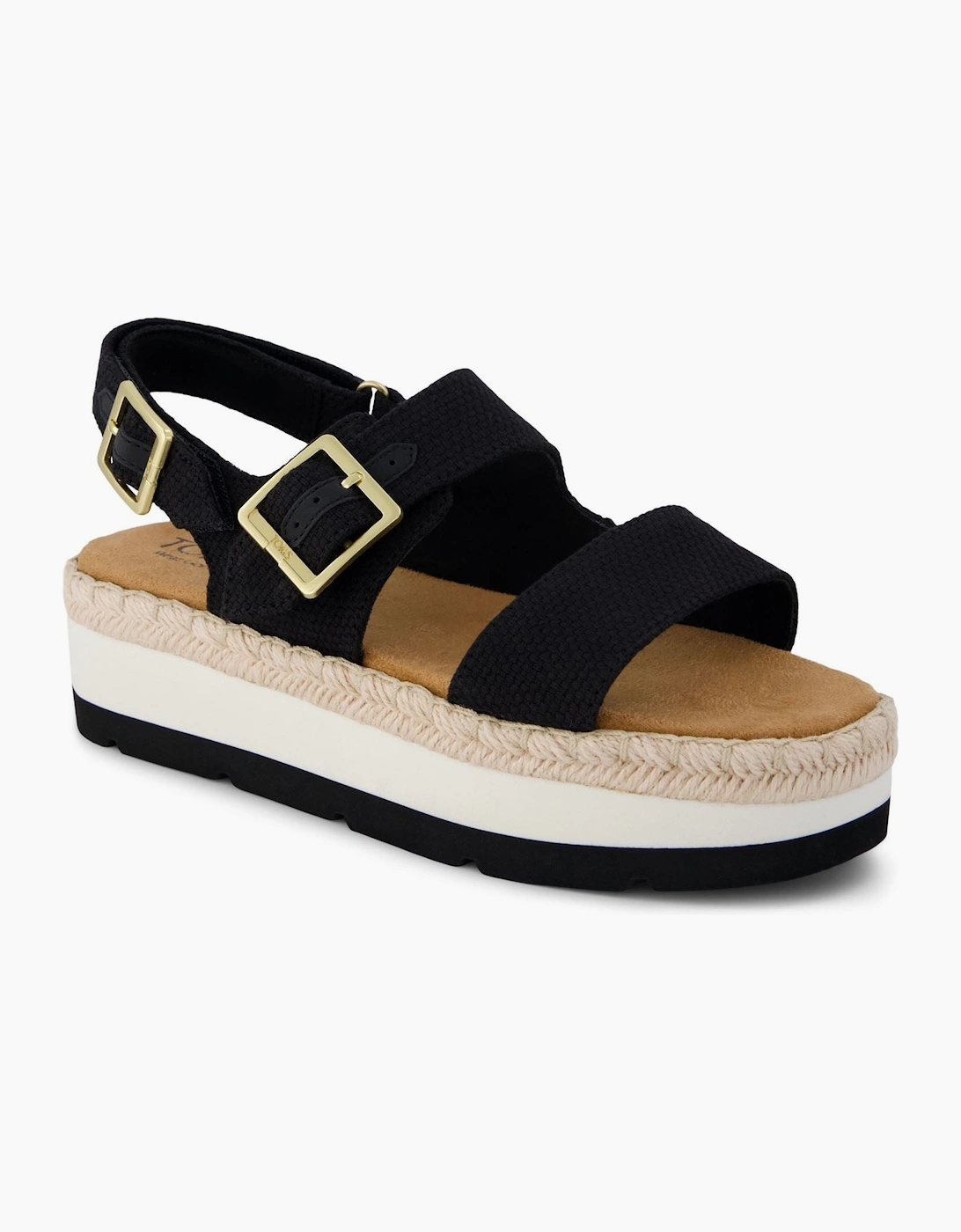 TOMS Giana Textile Women's Black Beachside Sandals, 7 of 6