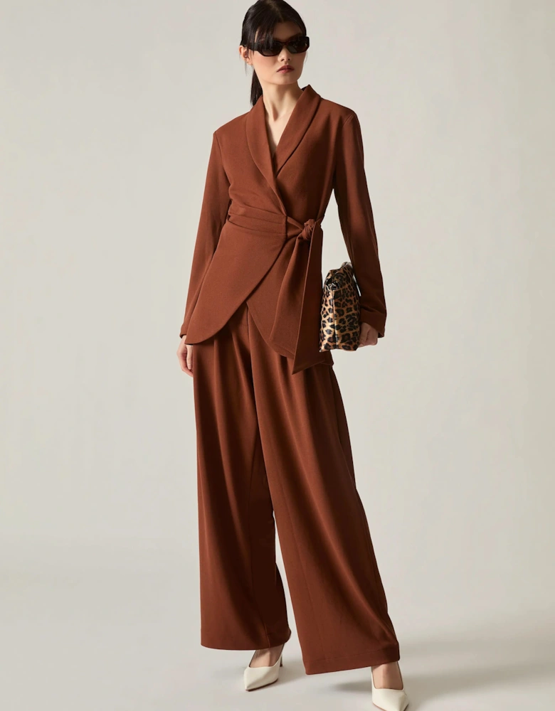 Rust Wide Leg Suit Trousers