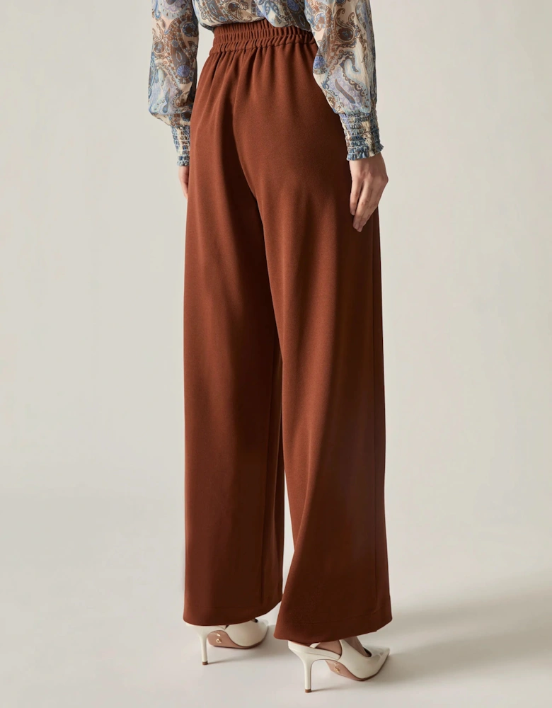 Rust Wide Leg Suit Trousers
