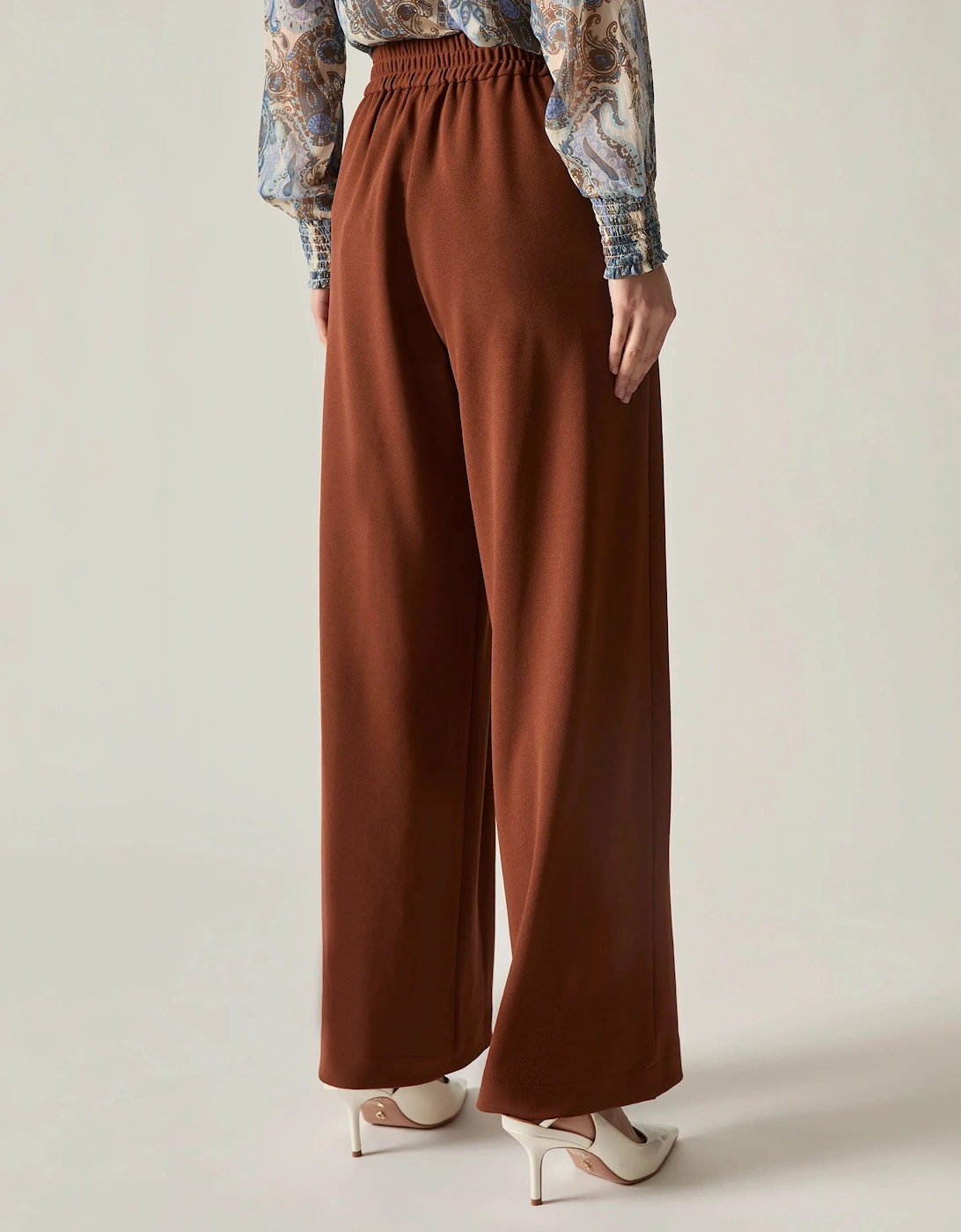 Rust Wide Leg Suit Trousers