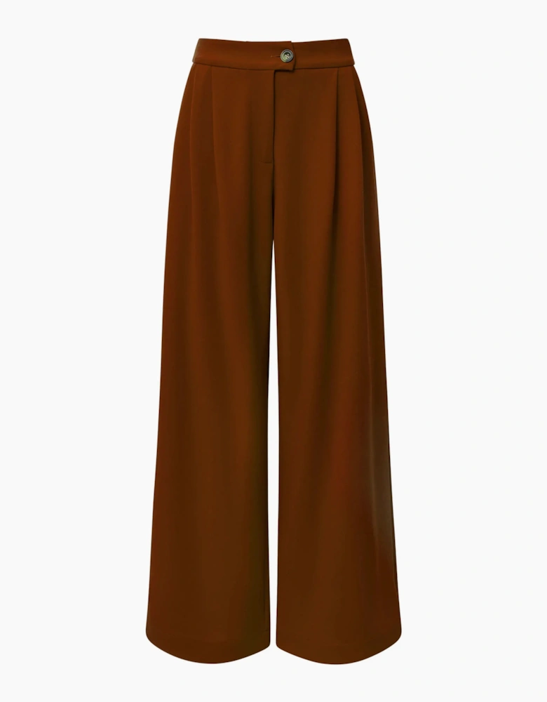 Rust Wide Leg Suit Trousers