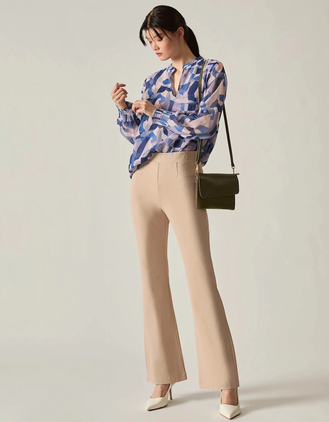 Beige Bootleg Trousers, 6 of 5