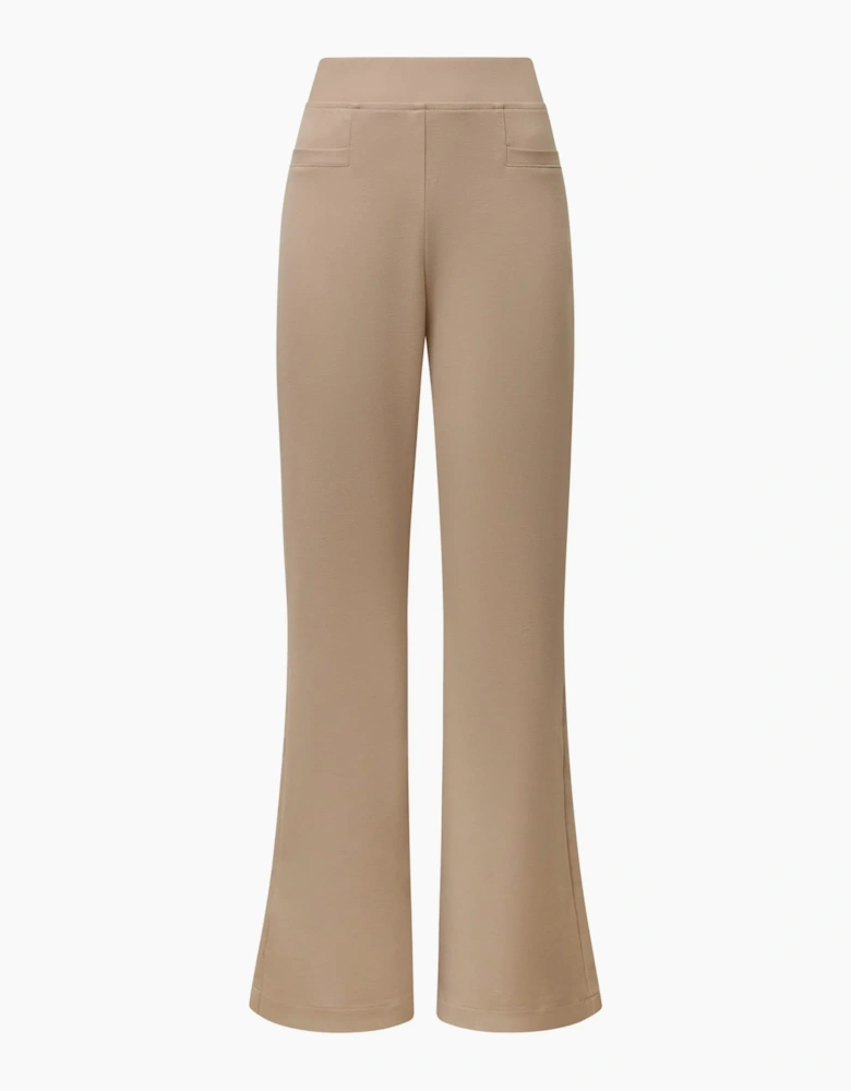 Beige Bootleg Trousers
