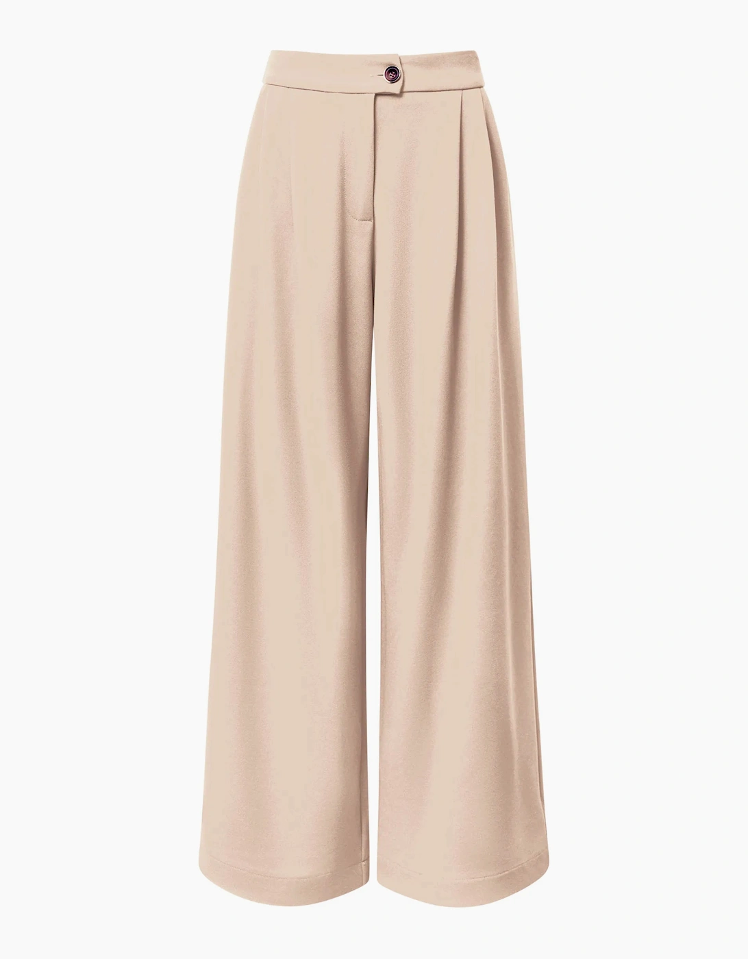 Cream Wide Leg Suit Trousers