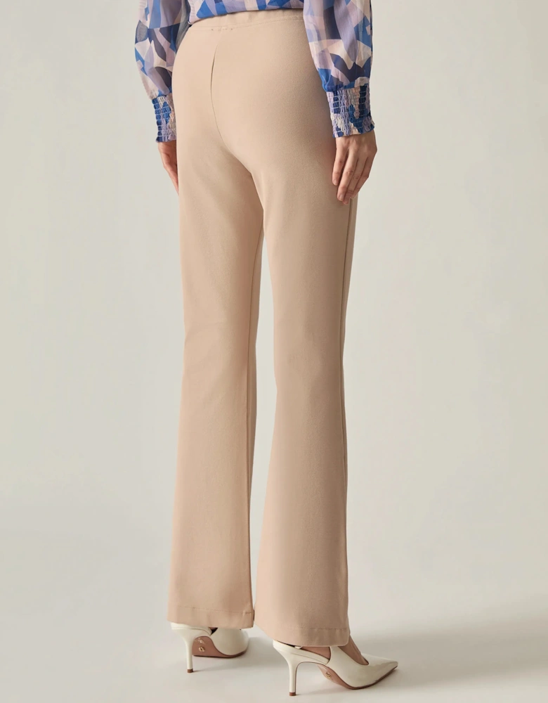 Beige Bootleg Trousers