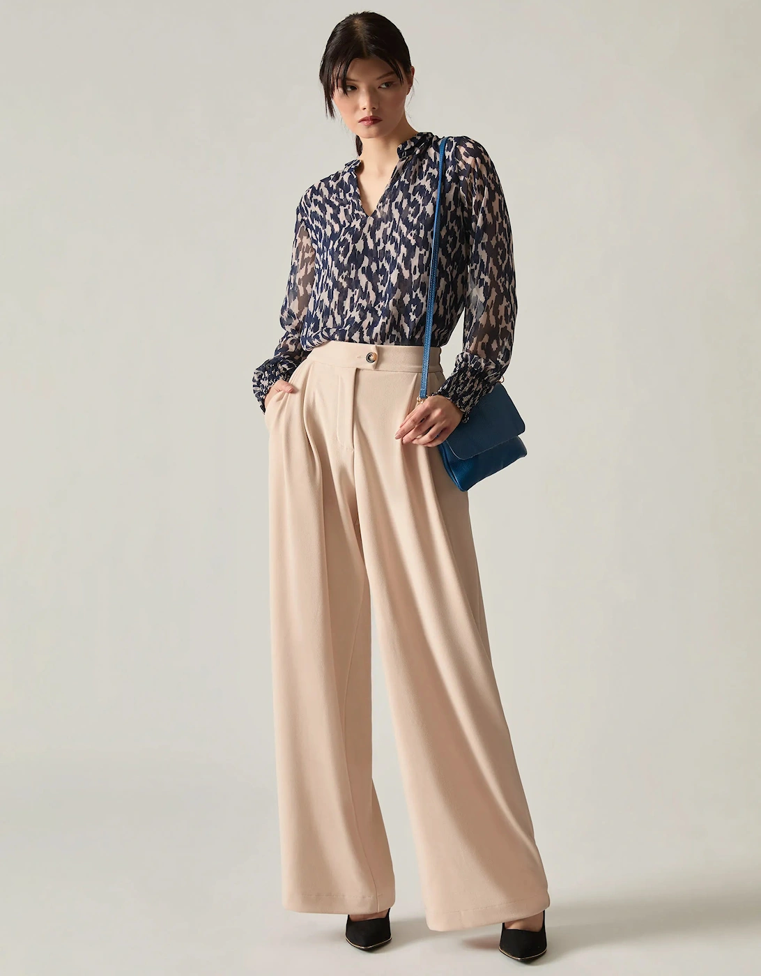 Cream Wide Leg Suit Trousers, 6 of 5
