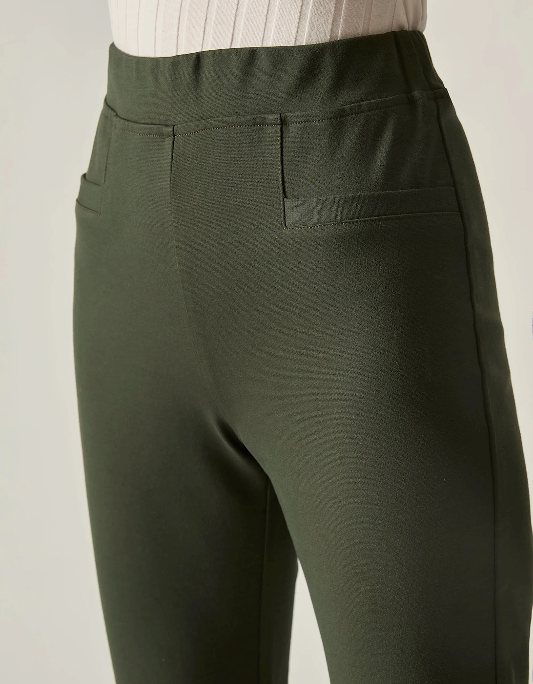 Khaki Bootleg Trousers