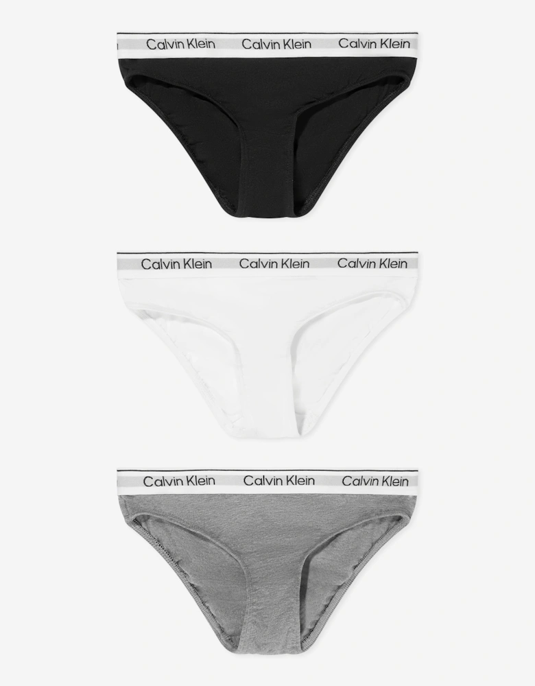Calvin Klein Girls 3 Pack Bikini Knickers Set in Black