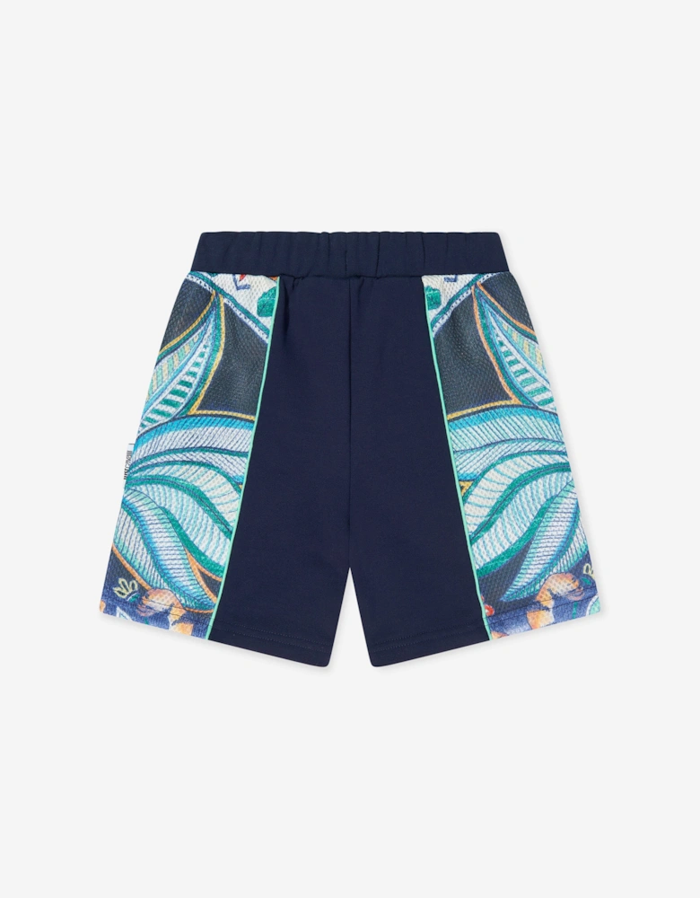 Just Cavalli Boys Khandi Fleece Bermuda Shorts in Navy