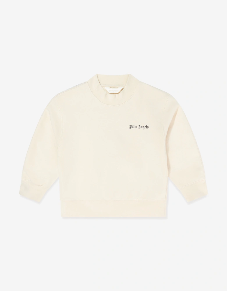 Palm Angels Boys Minitrack Regular Sweatshirt in Beige