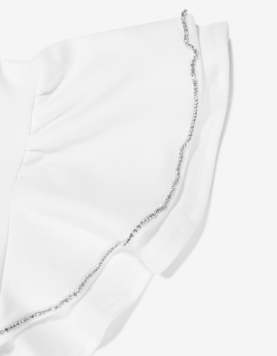 BCBGMAXAZRIA Girls Ruffle Sleeve T-Shirt in White