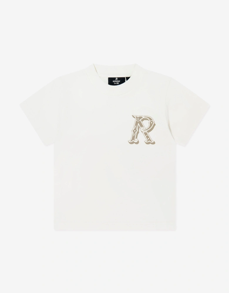 REPRESENT Kids Mini Western Initial T-Shirt in Ivory