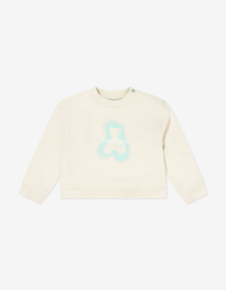 Palm Angels Baby Boys Spray Bear Regular Sweatshirt in Beige
