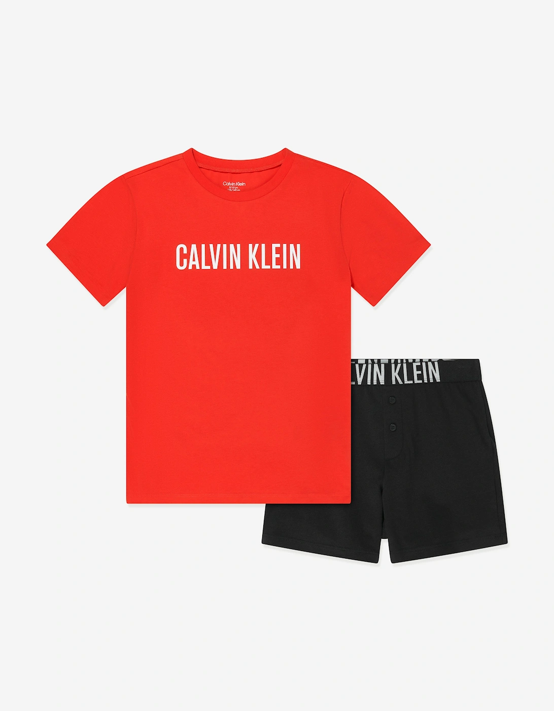Calvin Klein Boys Red 'S T-Shirt And Shorts Loungewear Set In  Size 12 Kids