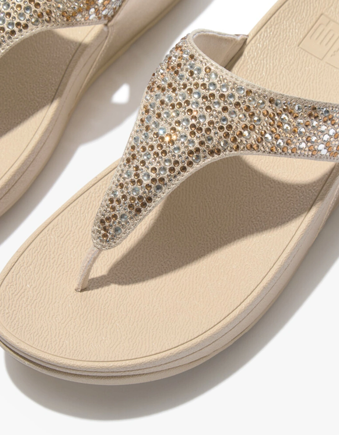 FitFlop LULU CRYSTAL Womens Toe-Post Sandals Platino