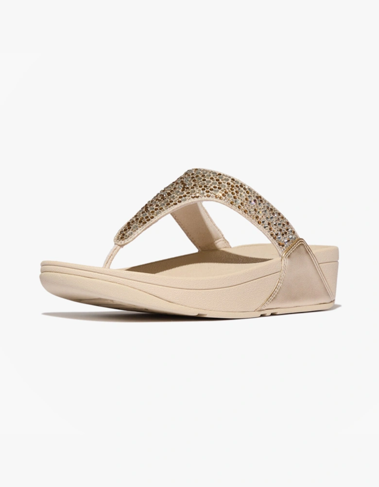 FitFlop LULU CRYSTAL Womens Toe-Post Sandals Platino
