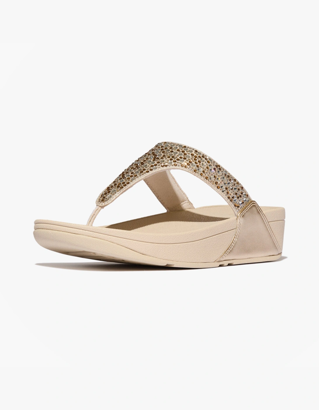 FitFlop LULU CRYSTAL Womens Toe-Post Sandals Platino