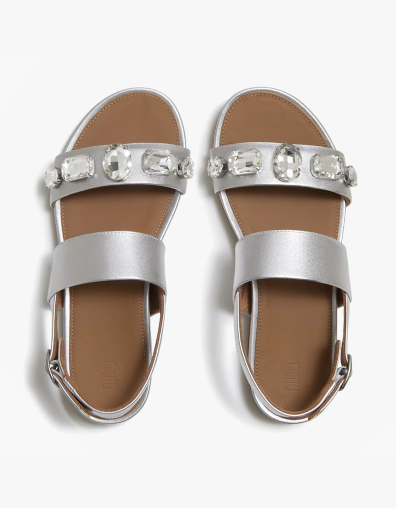 FitFlop GRACIE ULTRA Womens Cross Strap Sandals Silver