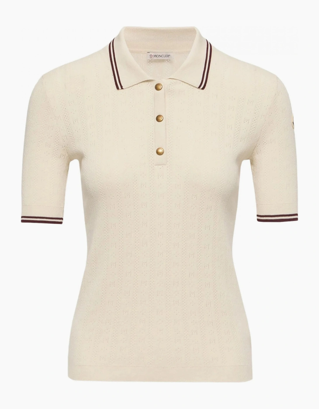 Womens Knitted Polo Beige, 7 of 6