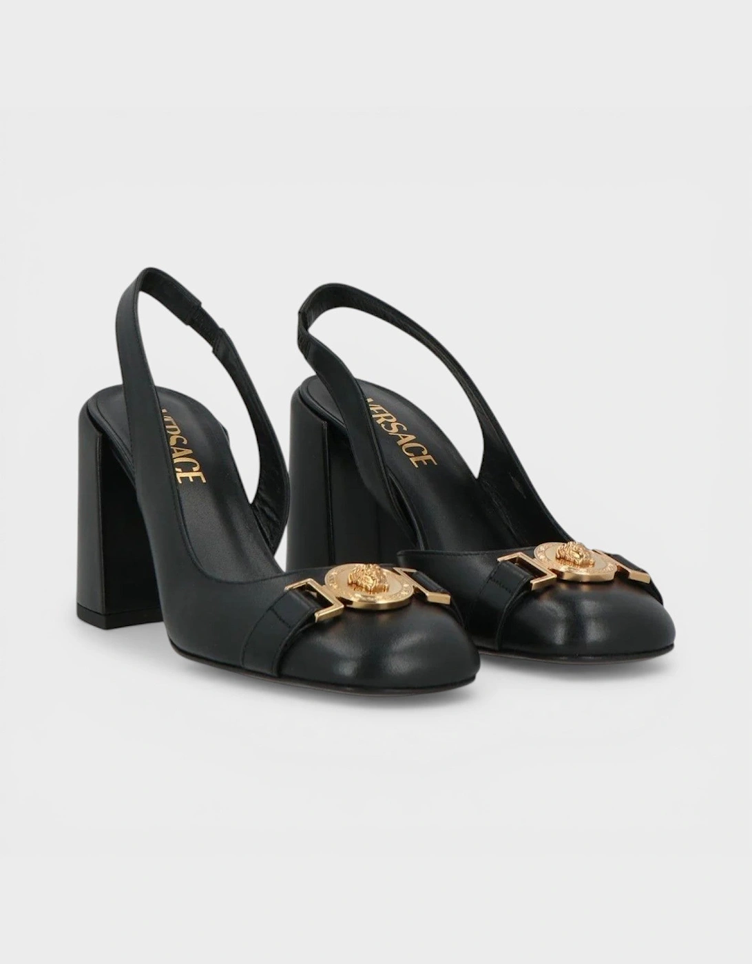 Sling Back 85mm Leather Black, 8 of 7