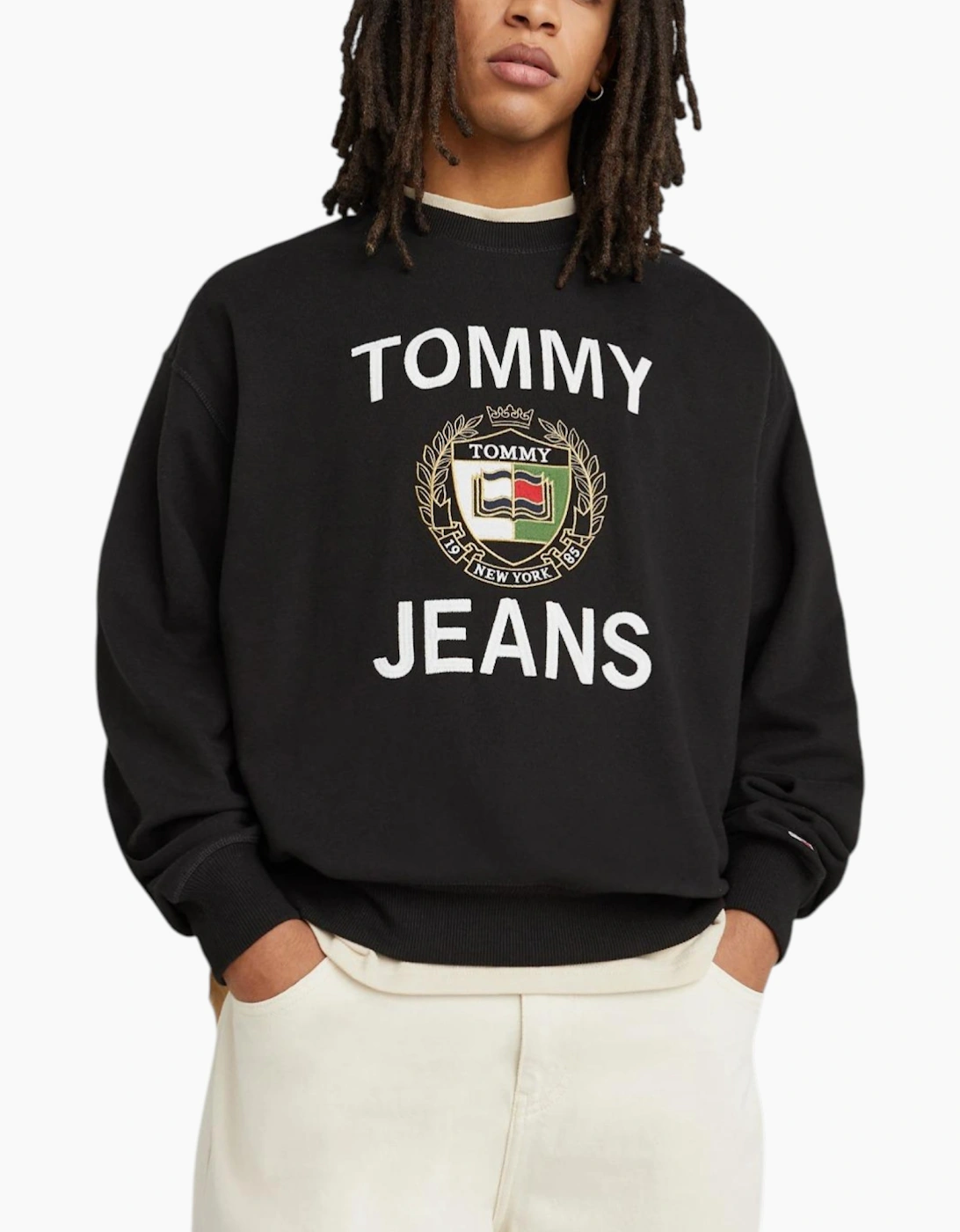 Tommy Hilfiger Mens BOXY LUXE CREW Sweatshirt Long Sleeve Casual Cotton Top, 5 of 4