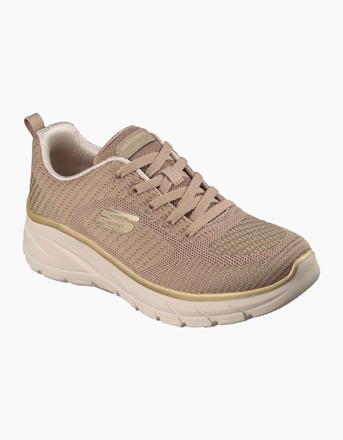 Skechers Fashion Fit 2.0 Polyester Women's Taupe/Gold Trainers, 6 of 5