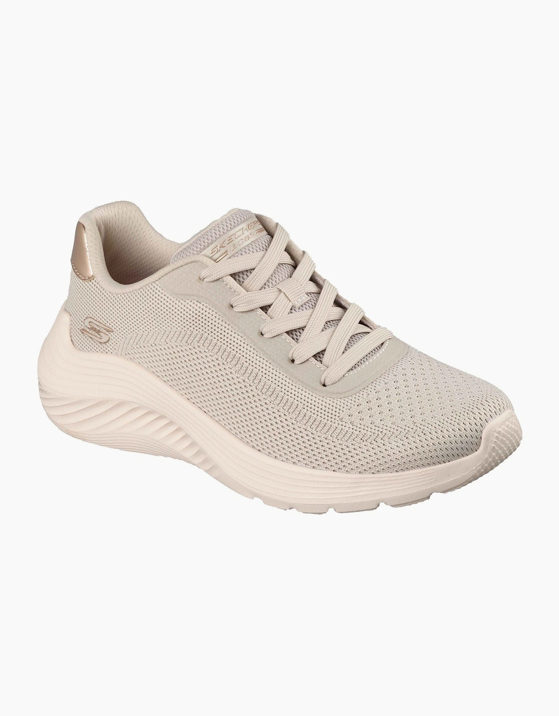Skechers Women's White Bobs Squad Waves Current Look Textile Off Trainers  8 Size 8