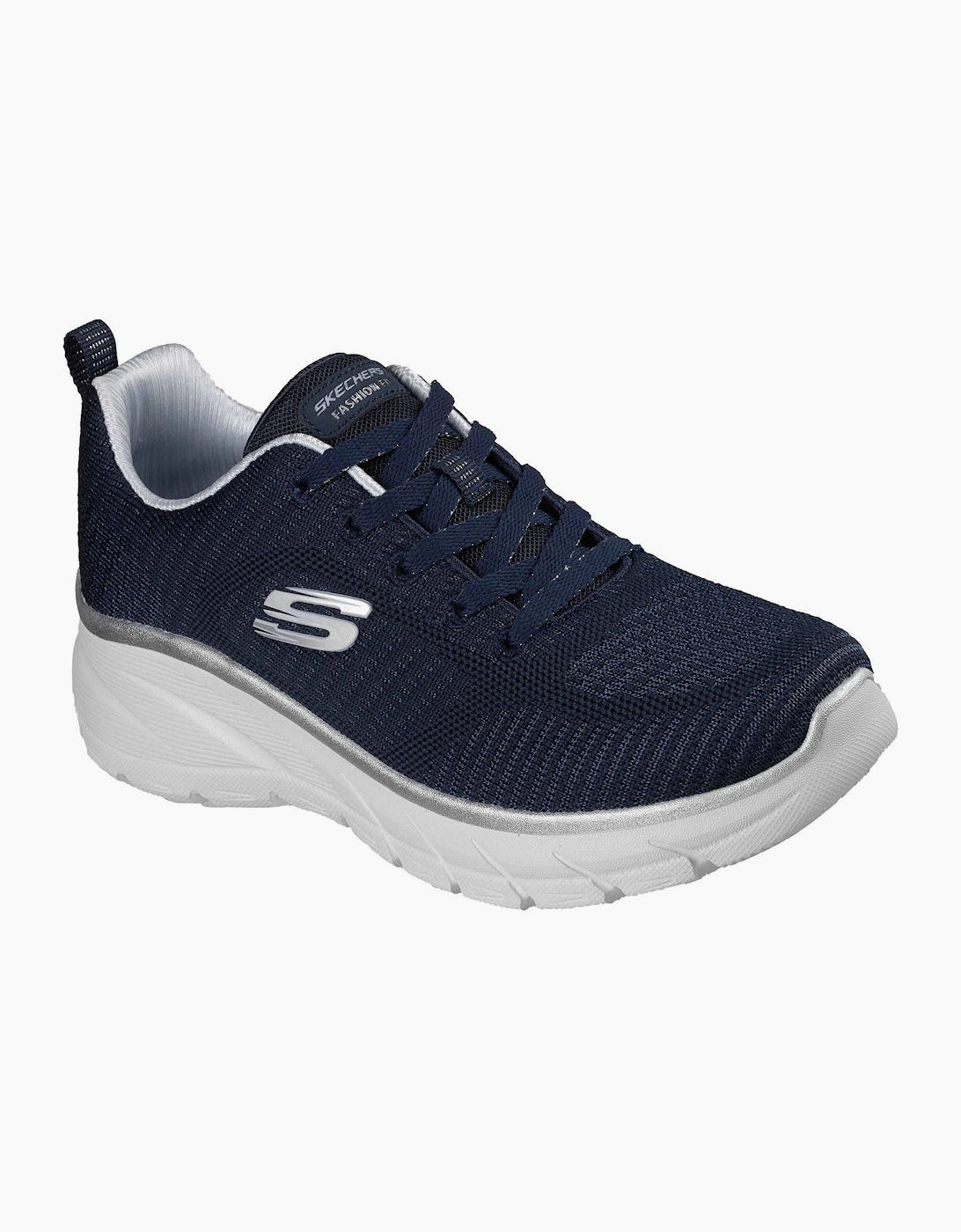 Skechers Fashion Fit 2.0 Polyester Women's Navy/Silver Trainers, 6 of 5