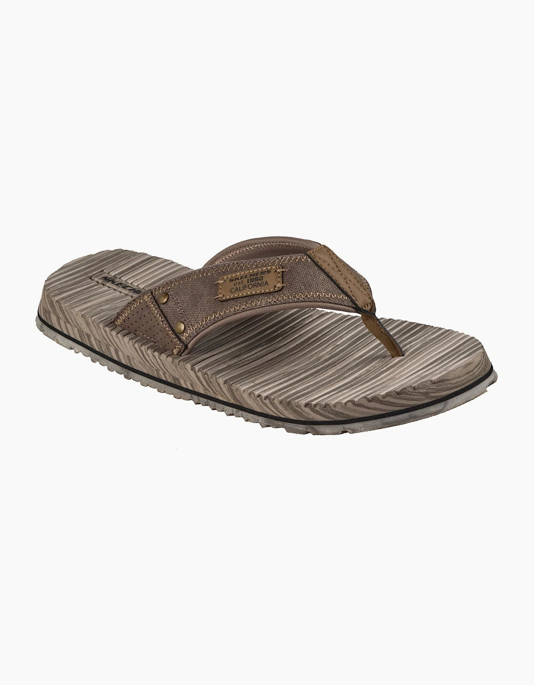 Skechers Quill Textile Men's Brown Flip Flops