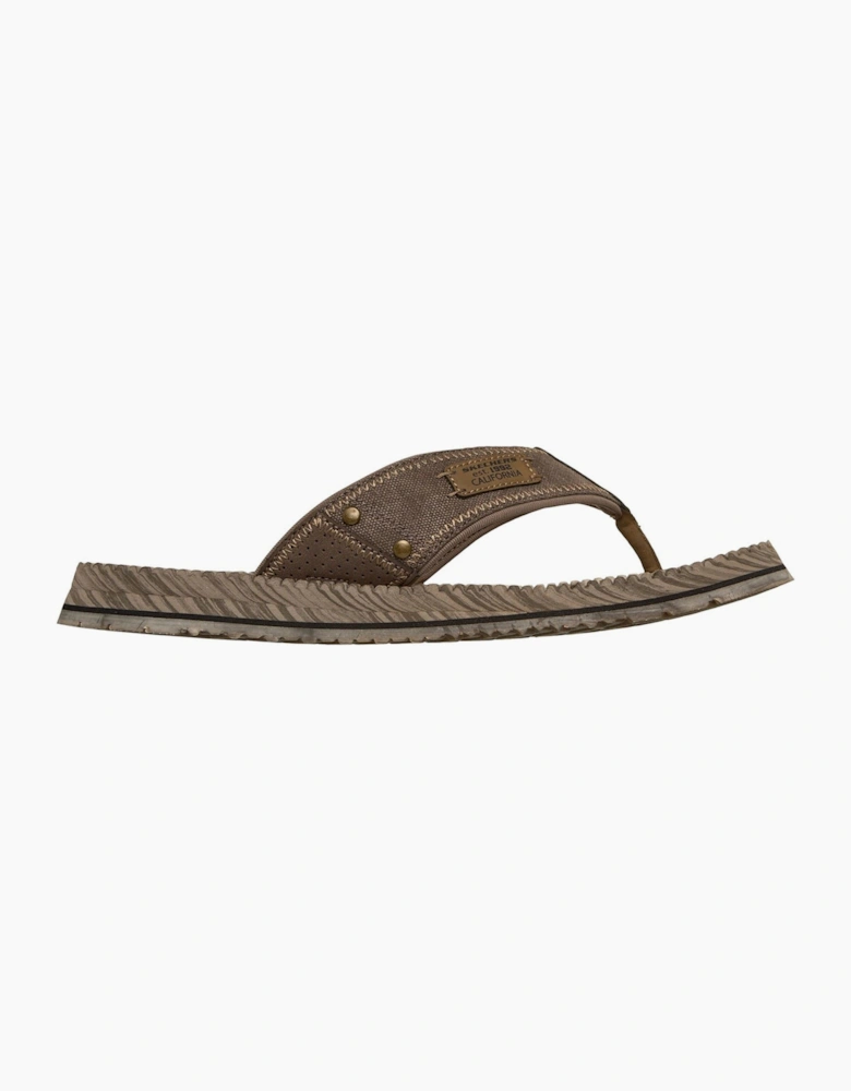 Skechers Quill Textile Men's Brown Flip Flops