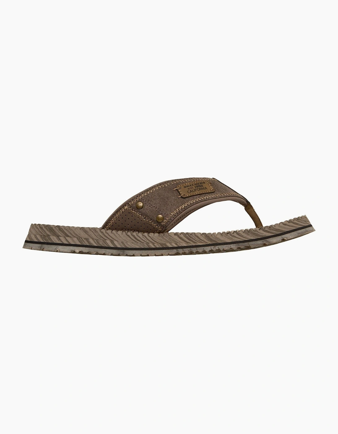 Skechers Quill Textile Men's Brown Flip Flops