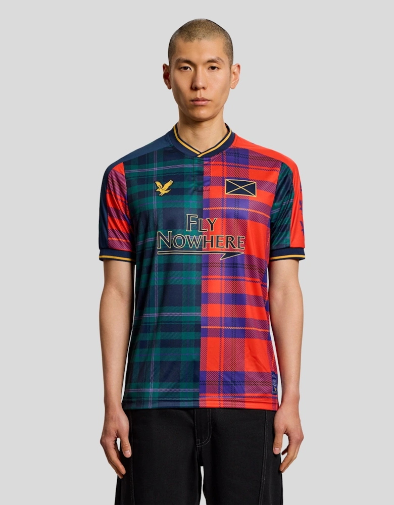 Plaid Short Sleeve Football Jersey