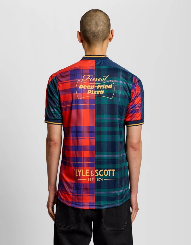 Plaid Short Sleeve Football Jersey