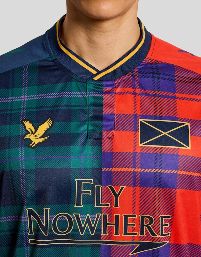 Plaid Short Sleeve Football Jersey