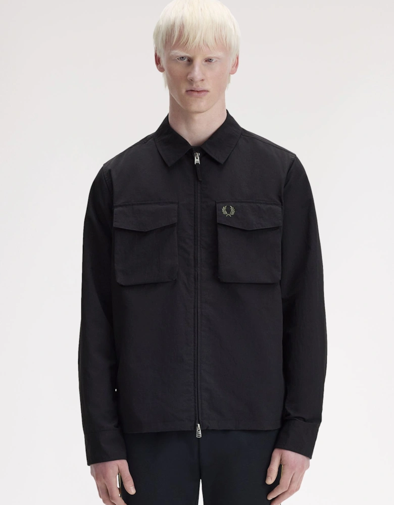 Fred Perry M2402 Ripstop Pocket Overshirt - Black