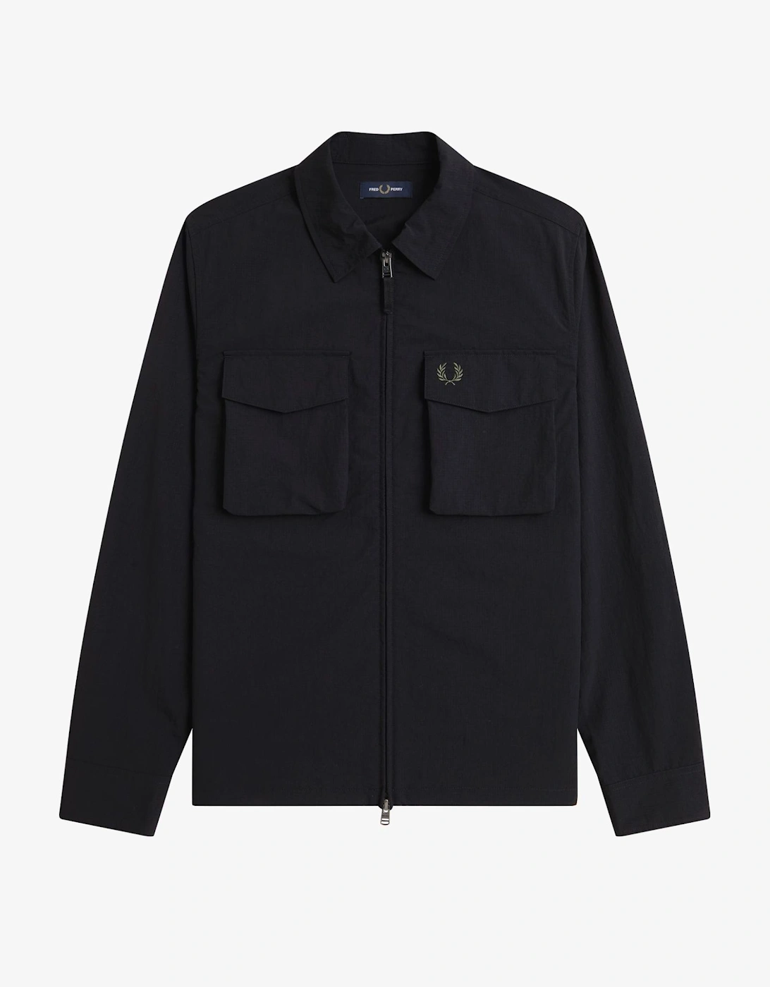 Fred Perry M2402 Ripstop Pocket Overshirt - Black, 8 of 7