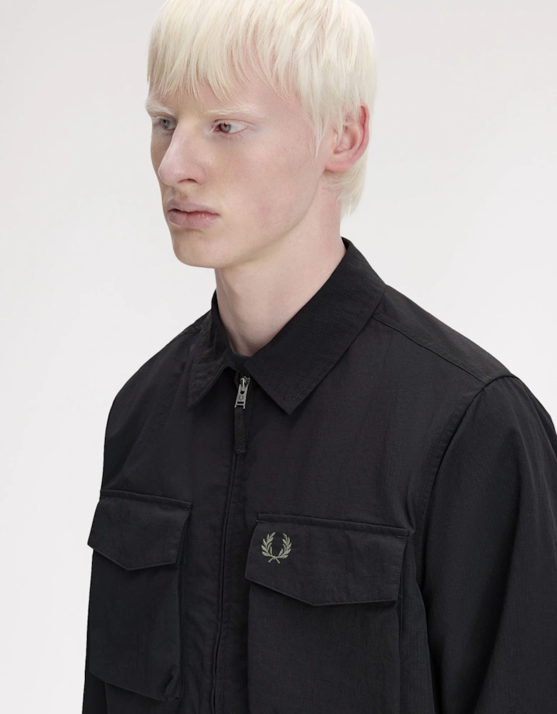Fred Perry M2402 Ripstop Pocket Overshirt - Black
