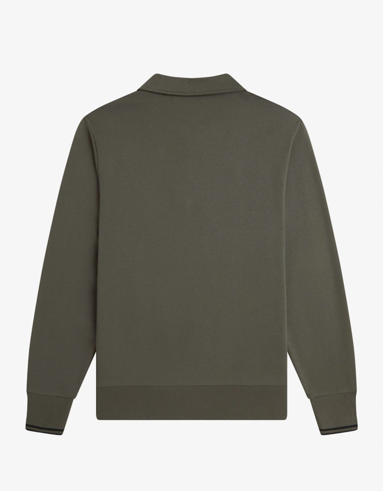 Fred Perry M2426 Half Zip Collared Sweatshirt - Field Green