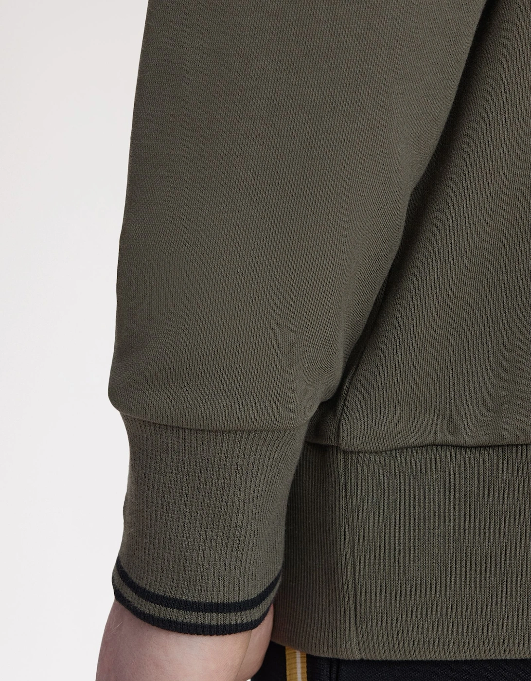 Fred Perry M2426 Half Zip Collared Sweatshirt - Field Green