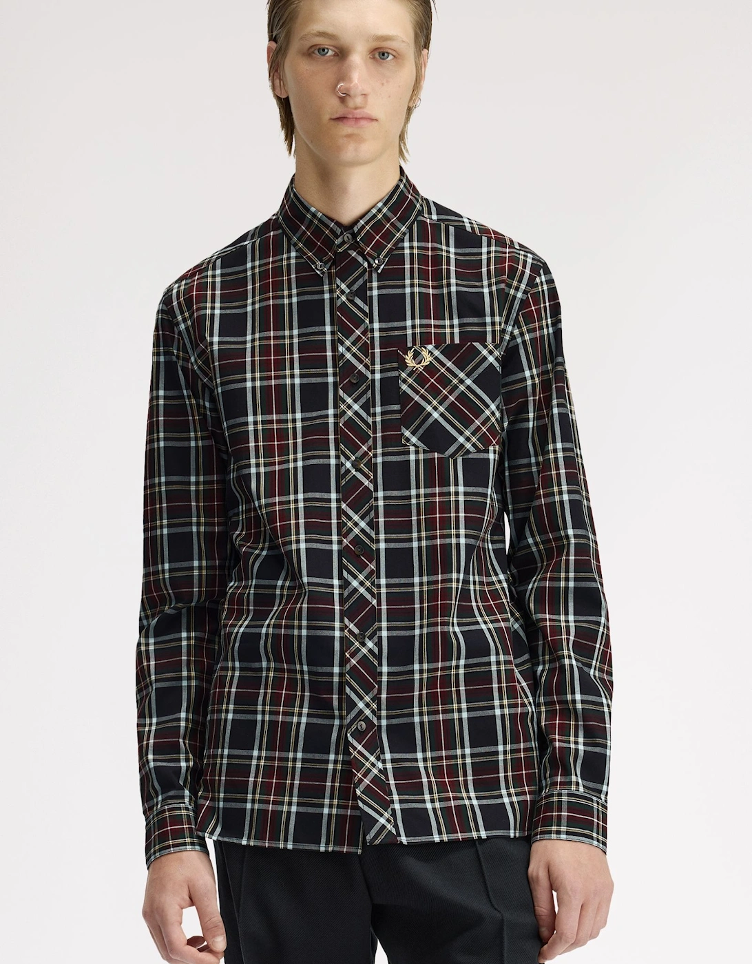 Fred Perry M2433 Classic Tartan Shirt - Black