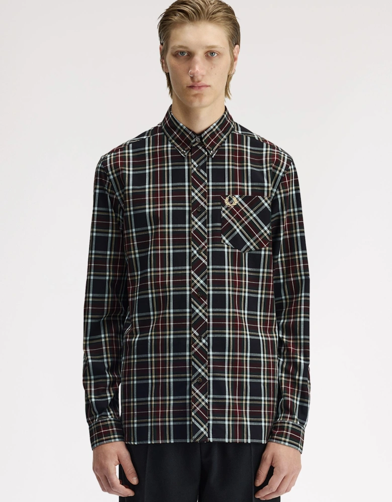 Fred Perry M2433 Classic Tartan Shirt - Black