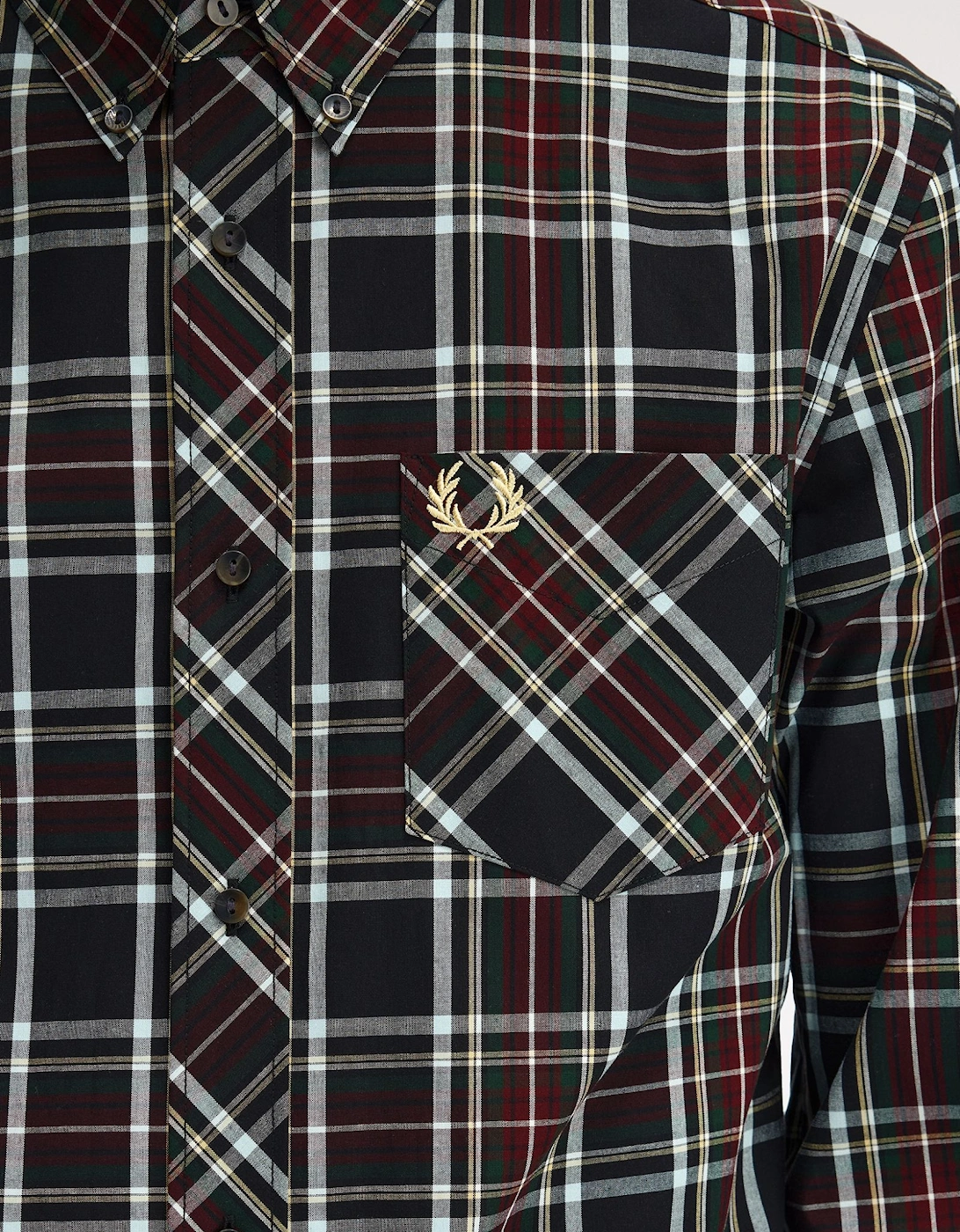 Fred Perry M2433 Classic Tartan Shirt - Black