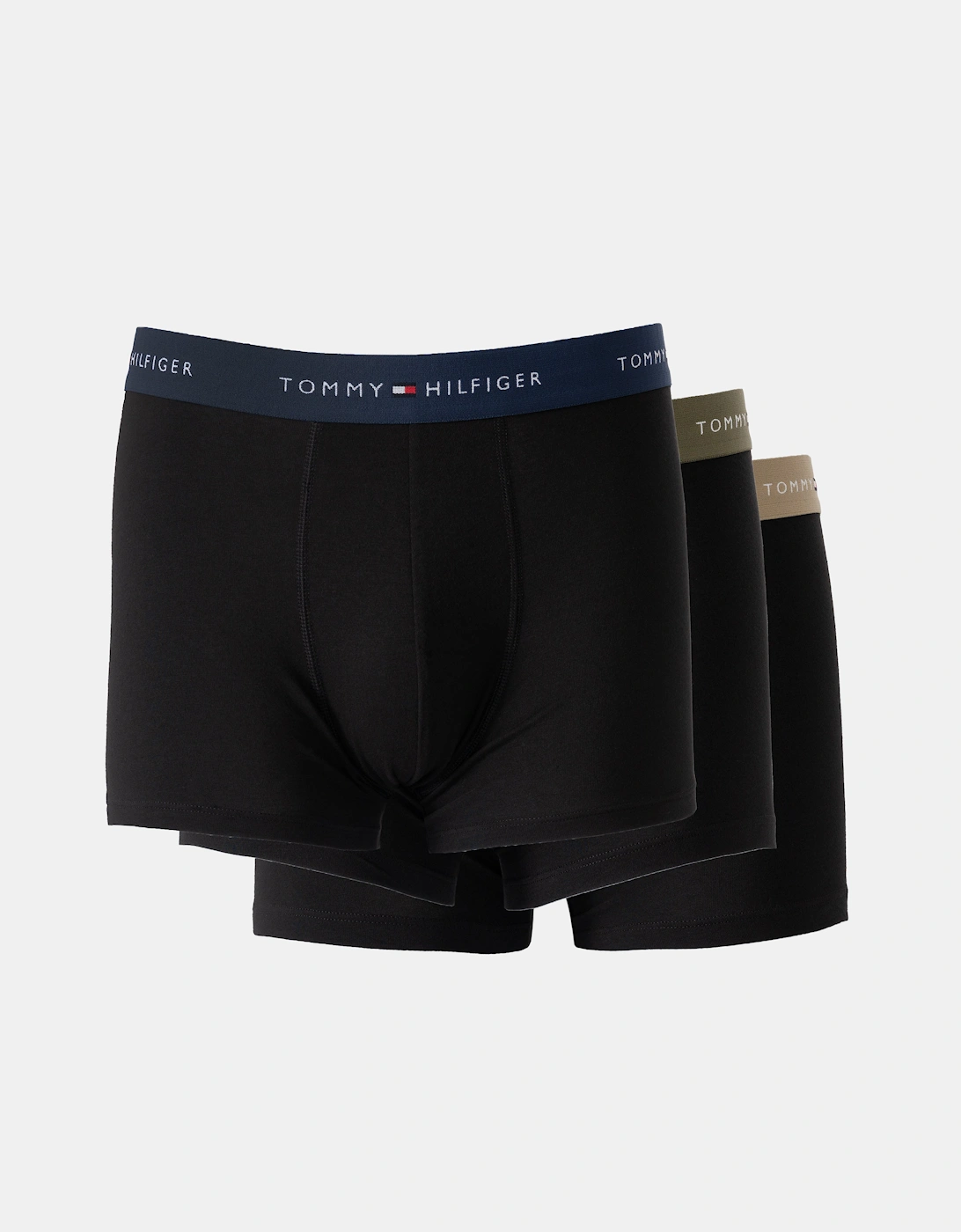 Tommy Hilfiger 3-Pack Logo Waistband Mens Trunks - Army/Blue/Navy, 2 of 1