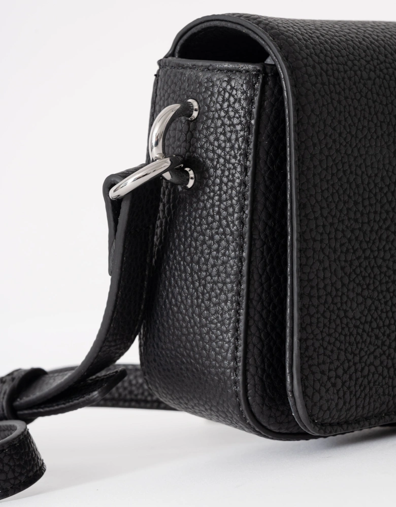Tommy Hilfiger TH Emblem Flap Womens Crossover Bag - Black